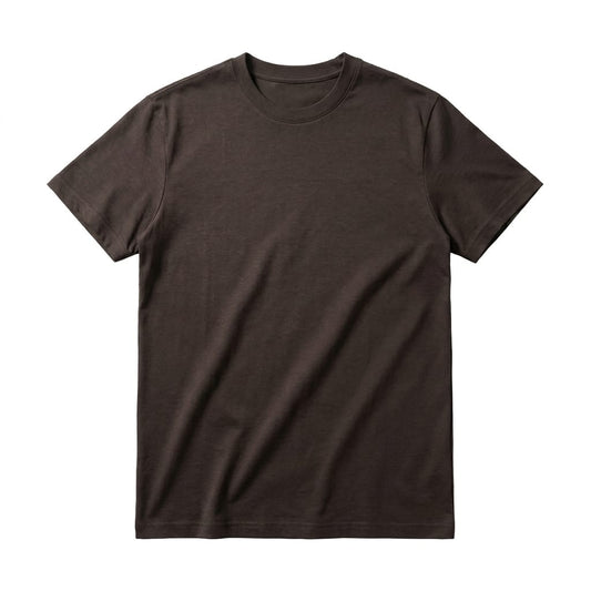 T-SHIRT FILO DI SCOZIA MARRONE