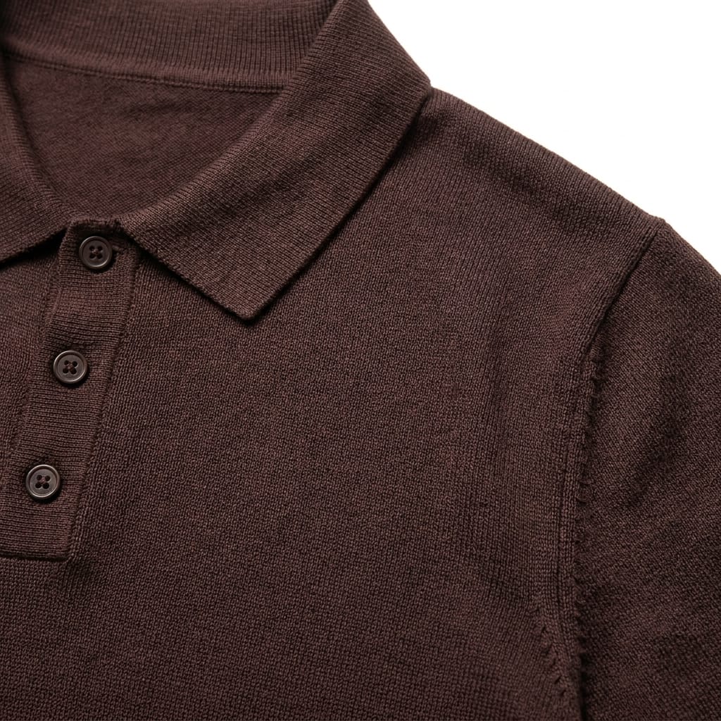 POLO IN FILO MARRONE