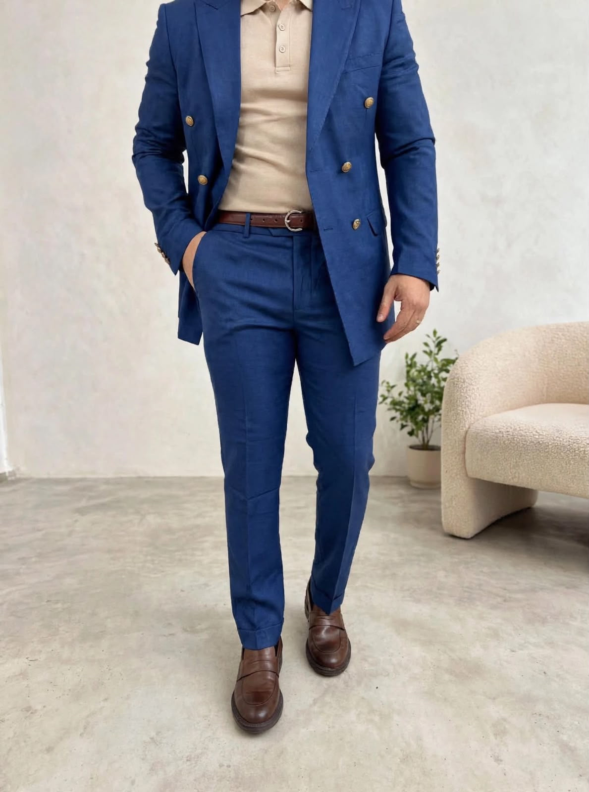 ABITO DOPPIOPETTO SLIM BLU