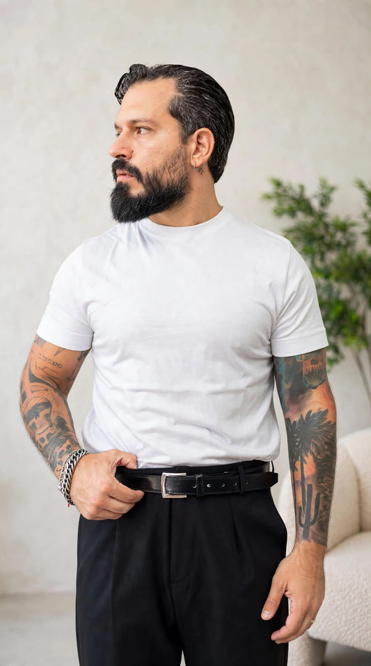 T-SHIRT FILO DI SCOZIA PREMIUM BIANCA