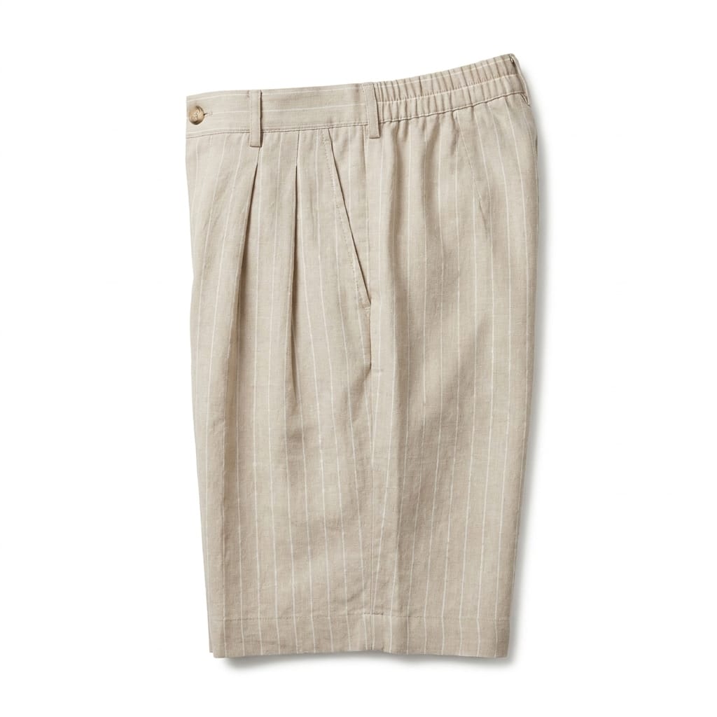 BERMUDA GESSATO MISTO LINO BEIGE