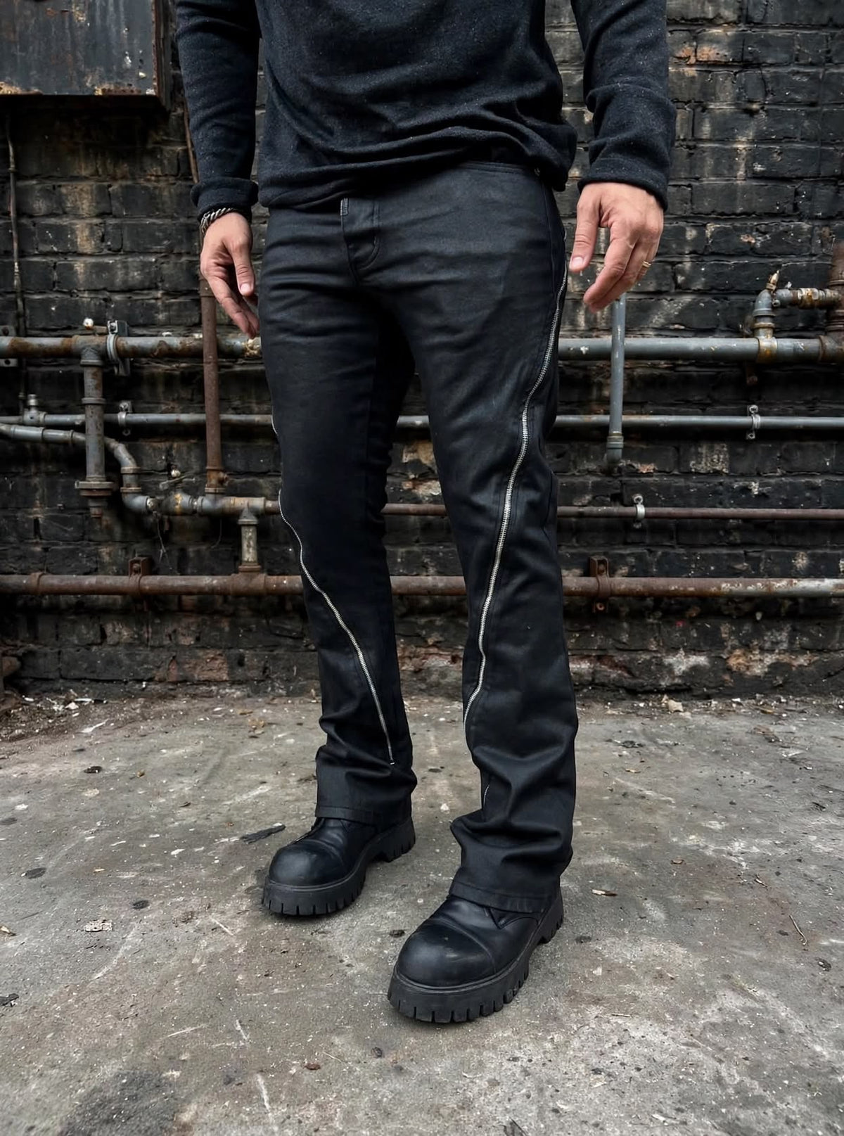 JEANS FLARED FULL ZIP