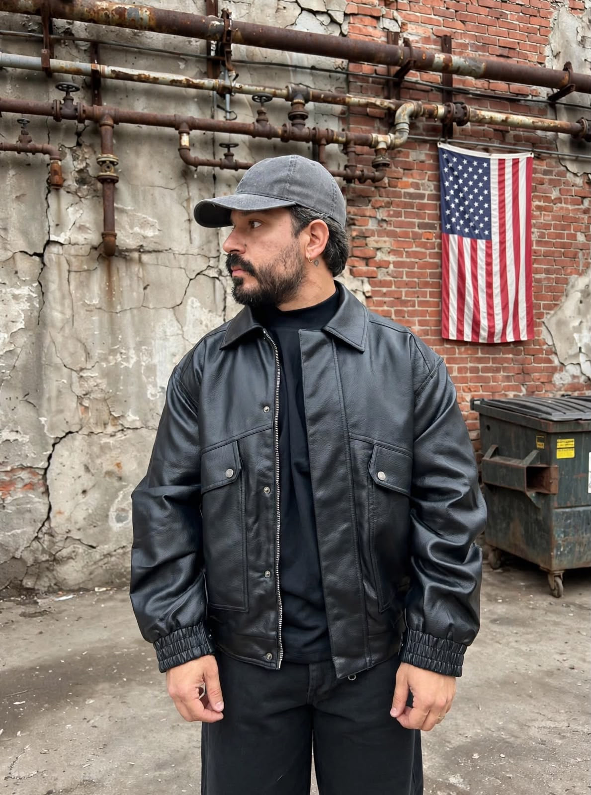 BOMBER ECO CROPPED NERO