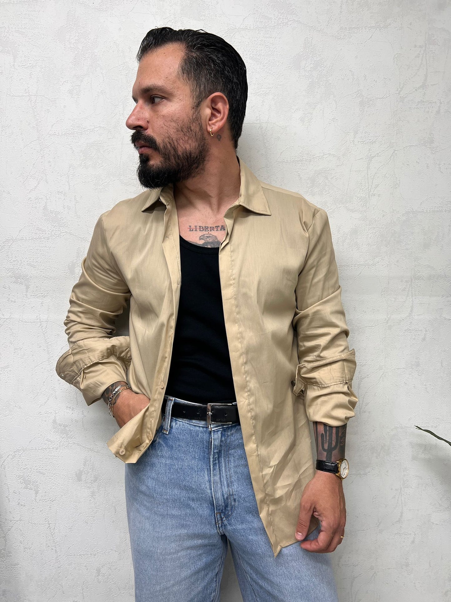 camicia discovery bottone a scomparsa