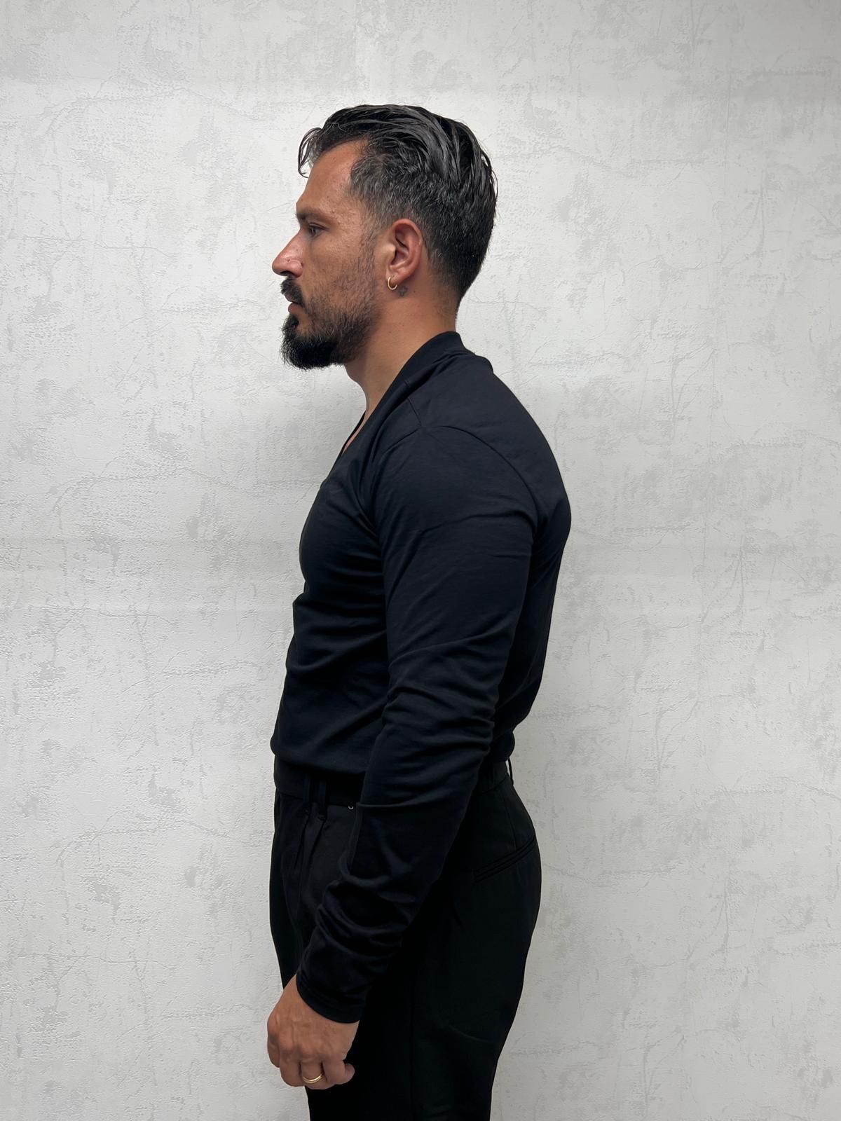 maglia manica lunga scollo v