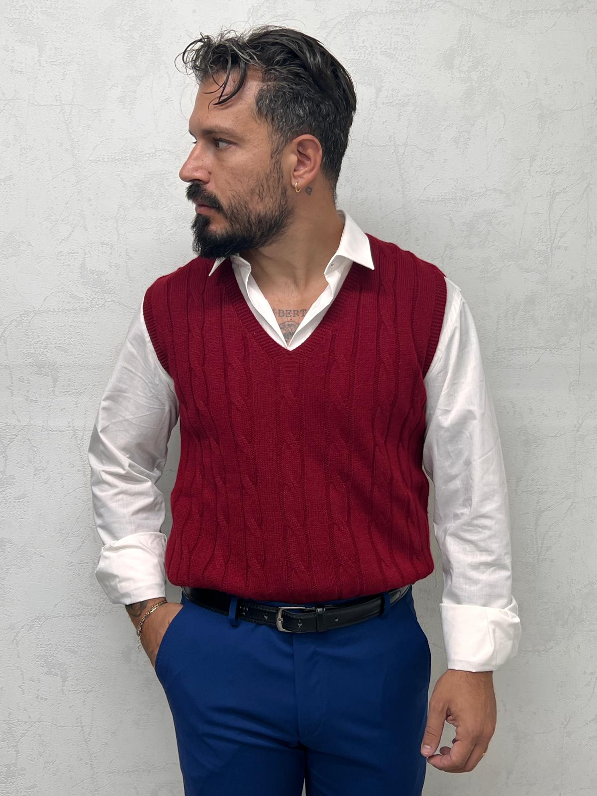 gilet zeno con treccia