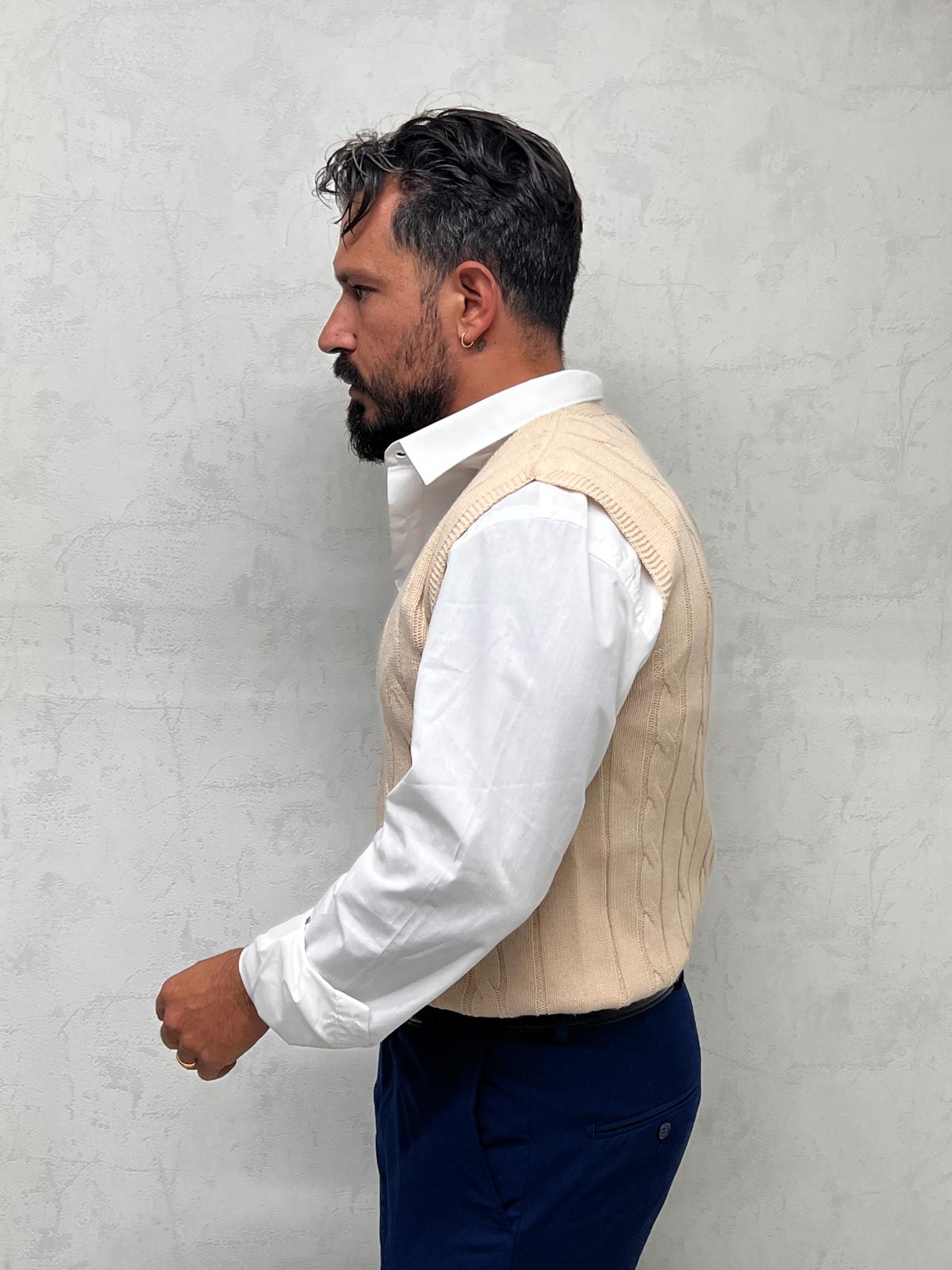 gilet zeno con treccia