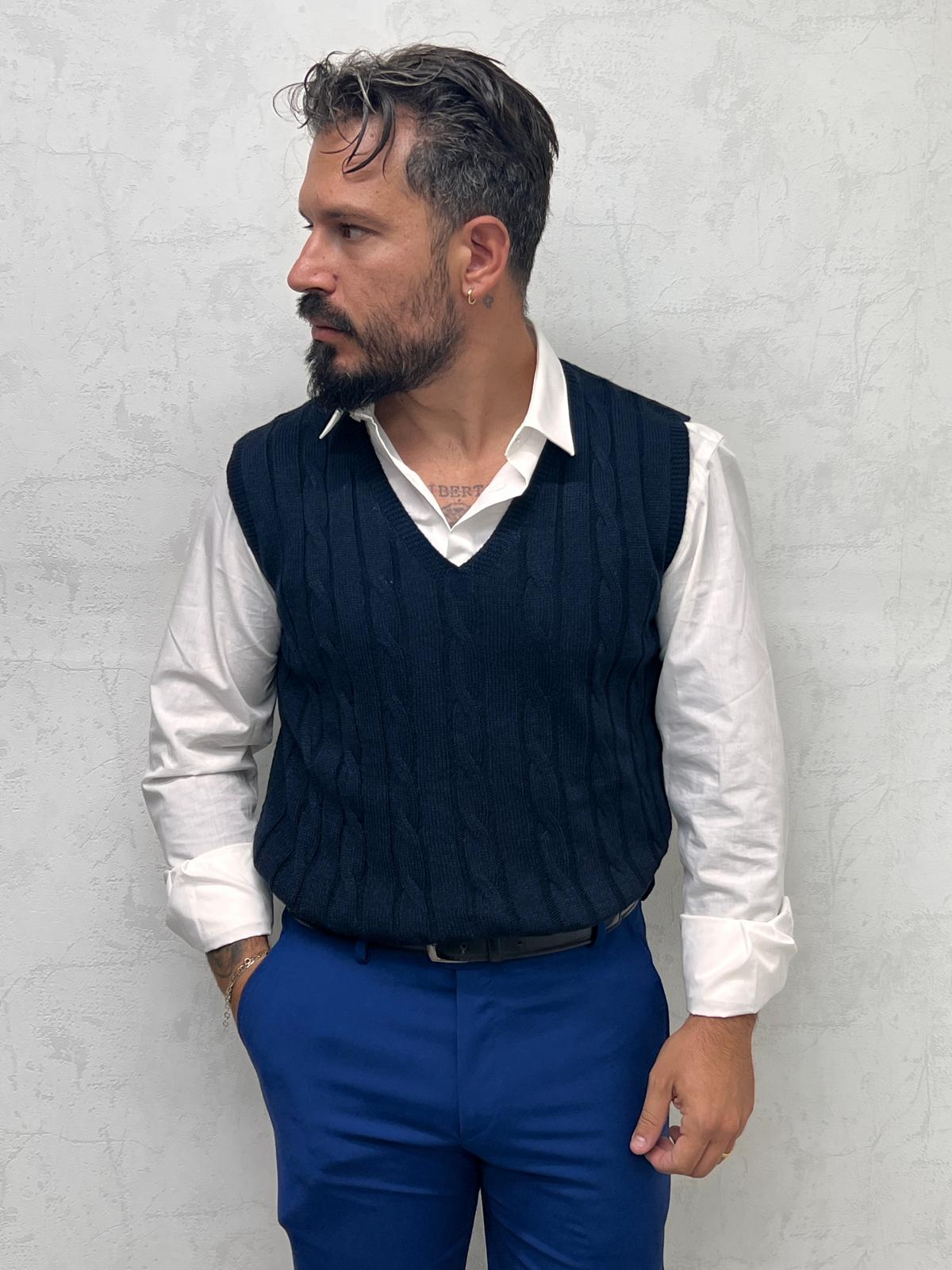 gilet zeno con treccia