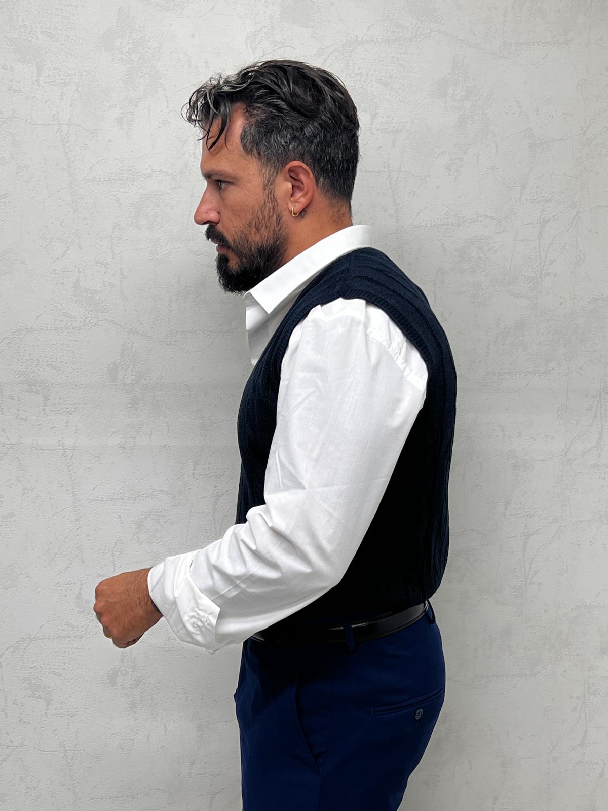 gilet zeno con treccia