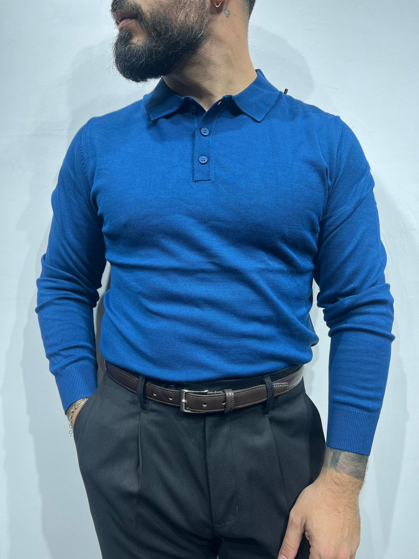 polo manica lunga in filo