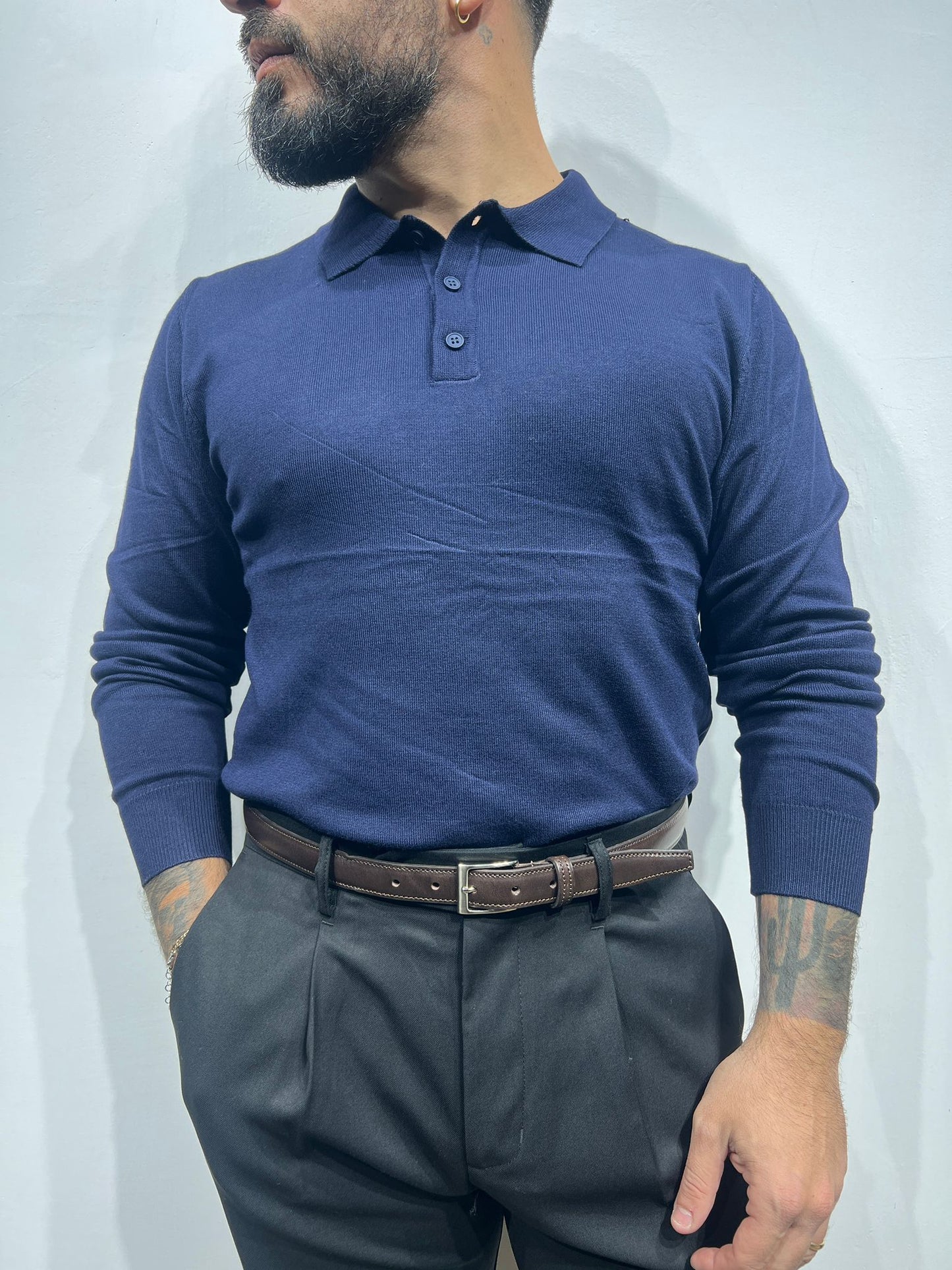 polo manica lunga in filo