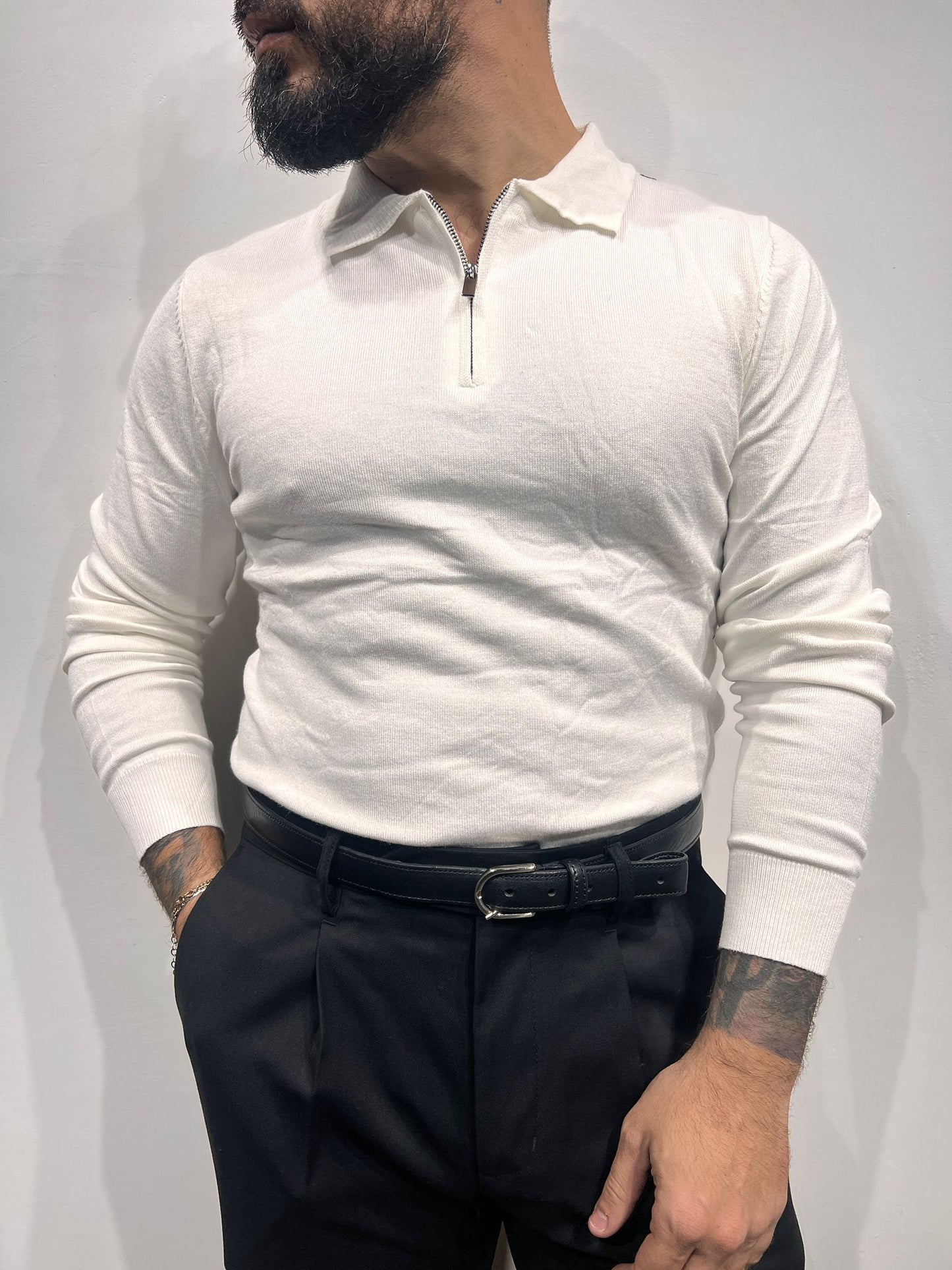 polo manica lunga con zip