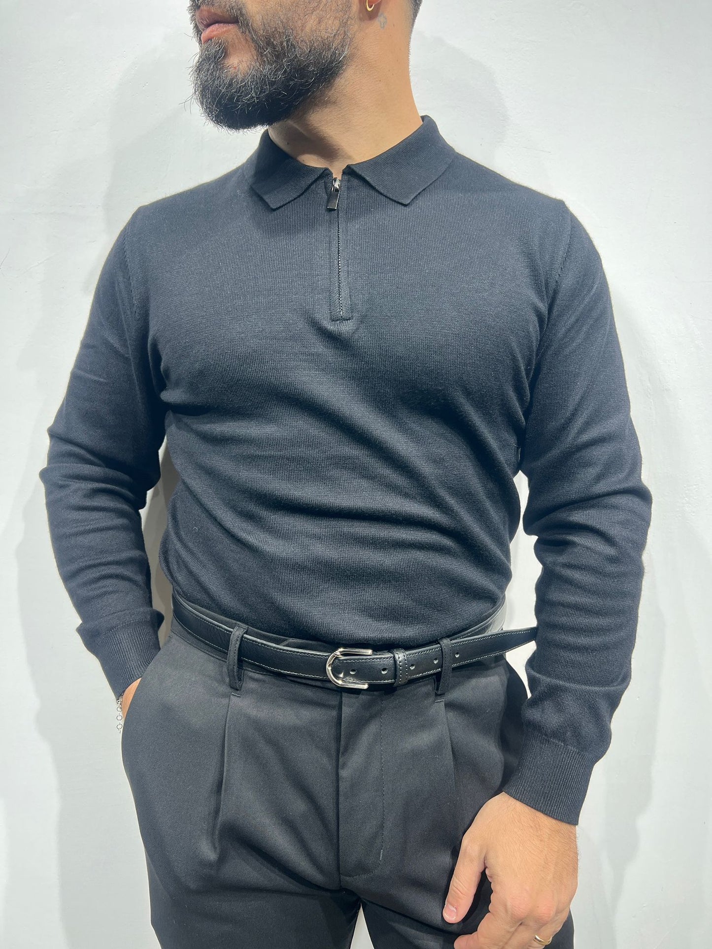 polo manica lunga con zip