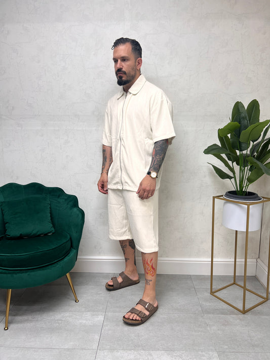 Coordinato zip plisse
