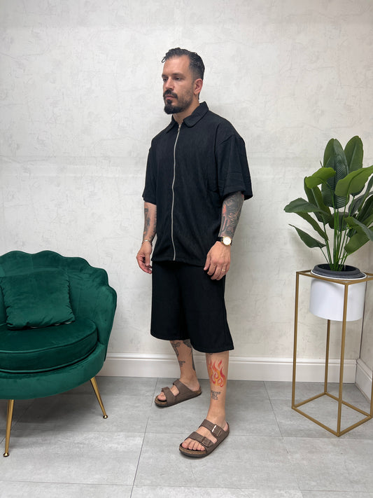 Coordinato zip plisse