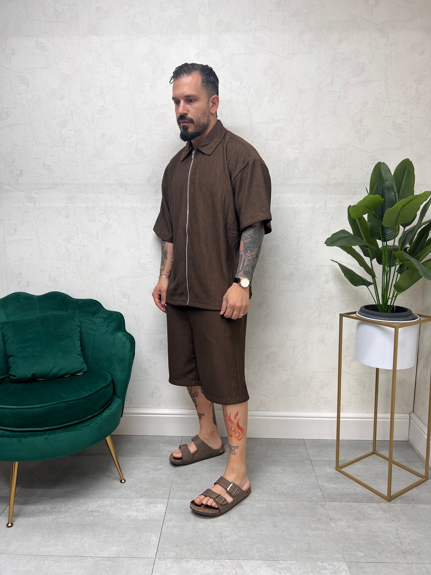 Coordinato zip plisse